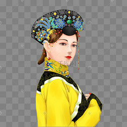 清朝宫廷女人q版皇妃娘娘古装手绘皇后后宫皇妃子皇冠皇后王后古代