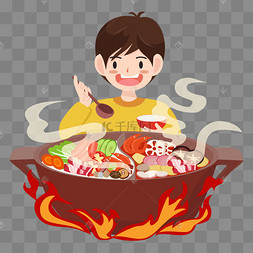 吃货火锅矢量图