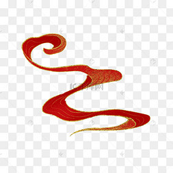 国潮长条红色喜庆祥云