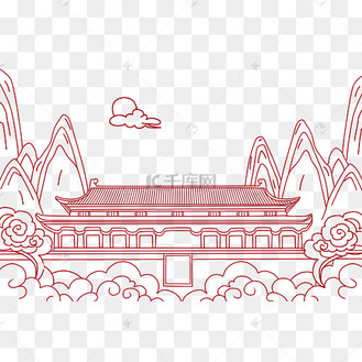 线描国潮天安门