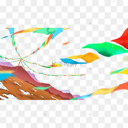 少数民族藏族五彩经幡