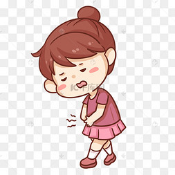 女孩痛经姨妈痛