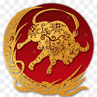 金色金牛花纹烫金牛