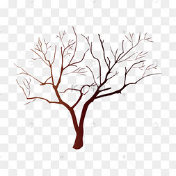 卡通剪影树