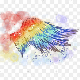 水彩羽毛翅膀