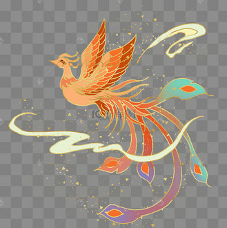 国潮凤凰祥云中国风神兽动图gif