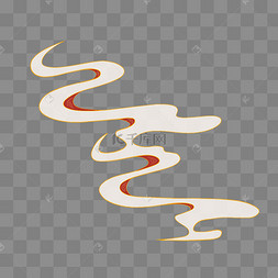 国潮长条祥云仙气元素