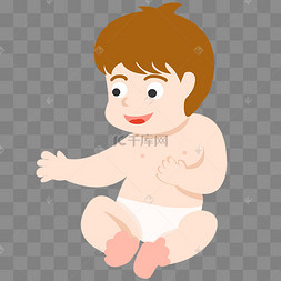 戴尿不湿的宝宝