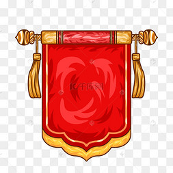 新年国潮锦旗红色手绘