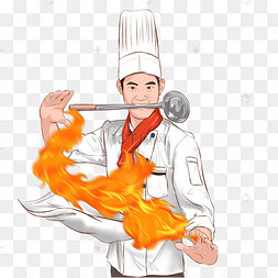 手绘国潮厨师大厨