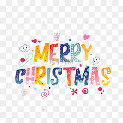 圣诞节彩色卡通设计花体字