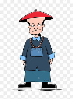 清朝官员大臣清朝宫廷皇帝小说封面清朝卡通手绘妃子格格拿手帕清装