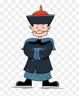 手绘古代清朝官帽清朝宫廷侍卫清朝宫廷女人林则徐诞辰纪念日近现代