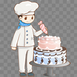 甜点师做蛋糕插画