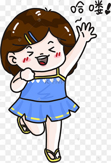 女孩打招呼哈喽表情