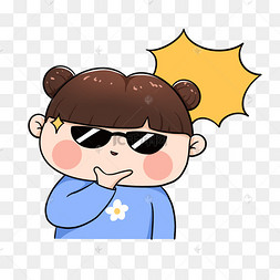 可爱戴墨镜的小女孩