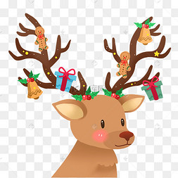 圣诞挂着礼物麋鹿