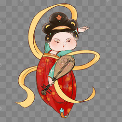 唐朝唐仕女弹琵琶唐风