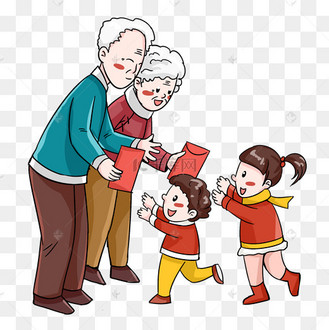 新年拜年压岁钱发红包年俗