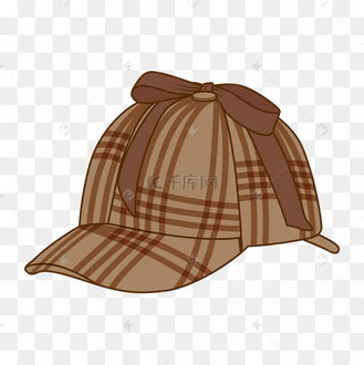 猎鹿帽侦探帽矢量