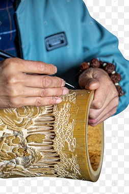 人文刻刀竹子和手工雕刻