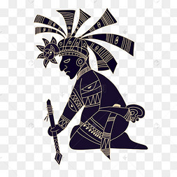 跪地上的玛雅人