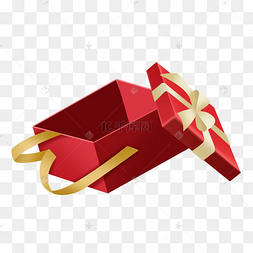 红色礼品盒打开的礼物盒