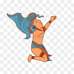 跪地上祈福的玛雅人