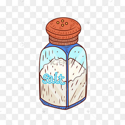 卡通矢量手绘盐巴