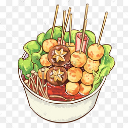 手绘美食小吃关东煮