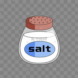 放盐配料矢量图食用盐细盐手绘卡通盐罐黄色麻布盐袋热门收藏热门下