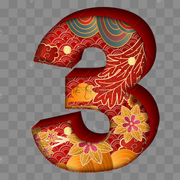 国潮立体数字3