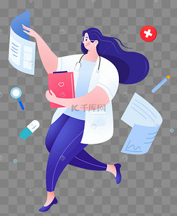 女医生医疗矢量