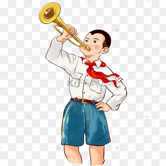 手绘少先队员三道杠大队长