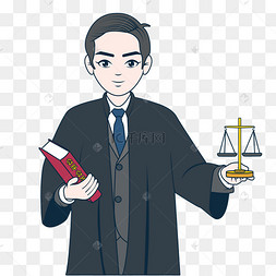 卡通矢量律师天平