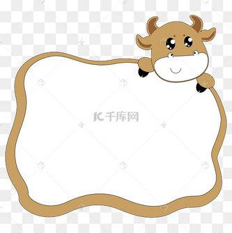 可爱小牛儿童动物边框