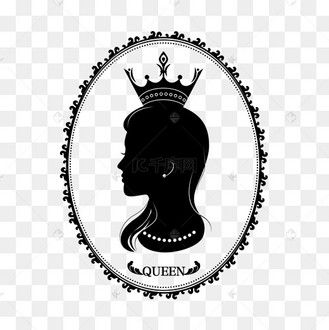 王后徽章剪影