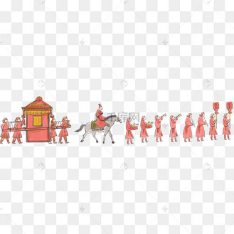 古风中国风古代迎亲队伍
