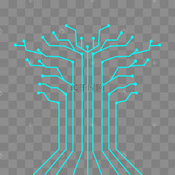 科技感树状线条纹路