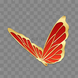 金色浮雕剪纸风蝴蝶