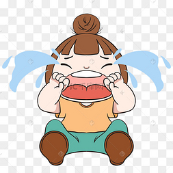 哇哇大哭女孩