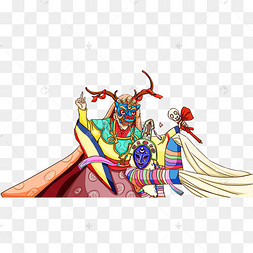 中国非遗民俗文化藏戏面具