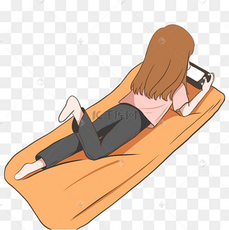 趴着的女孩图片_趴着的女孩设计图片素材大全-千库网