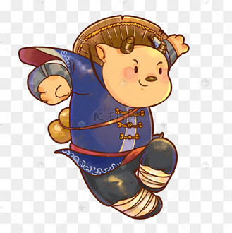 牛年新年牛牛创意古风古装功夫牛