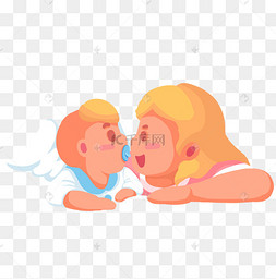 母亲亲昵亲吻婴儿