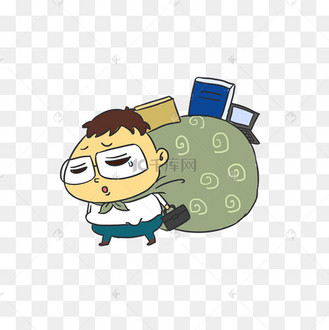 辞职离职手绘卡通元素