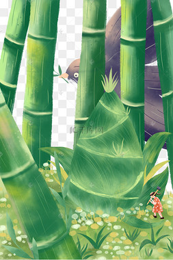 春分挖笋的女孩