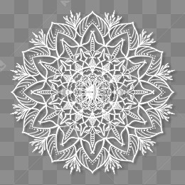 抽象剪纸曼陀罗花纹