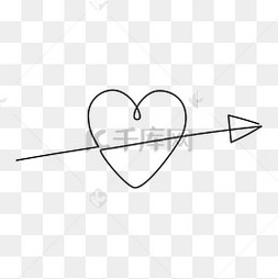 line draw 情人节爱心一笔线条 love