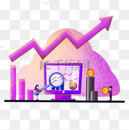 png下载psd手绘金融穿西装男子人物插画下载 png下载ai手绘金融股票